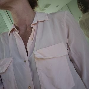 Pink Rose button down blouse